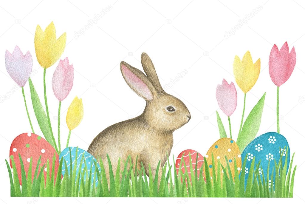 Watercolor Easter Card Stock Photo By C Elenamedvedeva 99490882