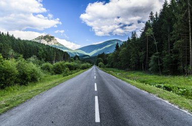 Yalnız dar yol Milli Parkı Mala Fatra dağ manzara