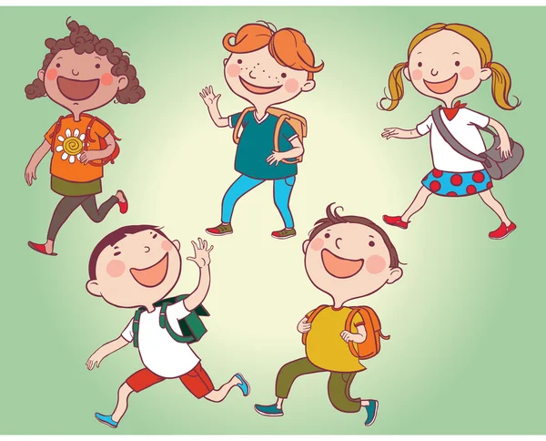 Çocuklar okula yürüme