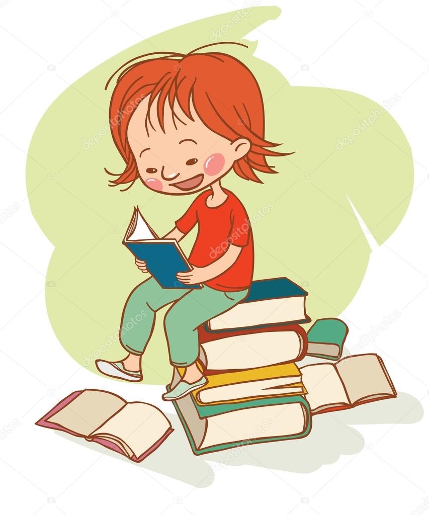 Little girl reading