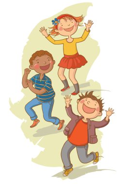 birlikte yürüyen çocuklar