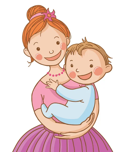 抱孩子的母亲 — 图库矢量图片