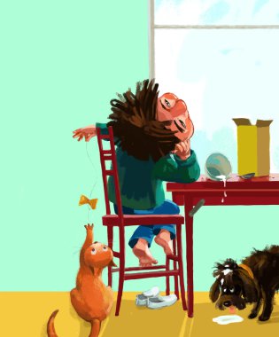 Oynayan bir çocuk resmi