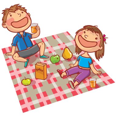 Mutlu çocuklar piknik