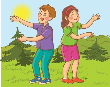 Erkek ve kız sahada