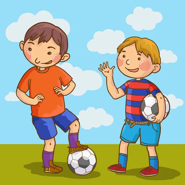 Deux joueurs de football — Image vectorielle