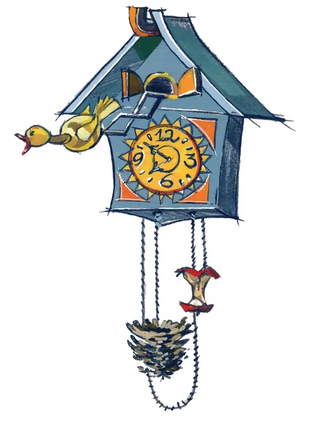 Картинка часы с кукушкой для детей на прозрачном фоне