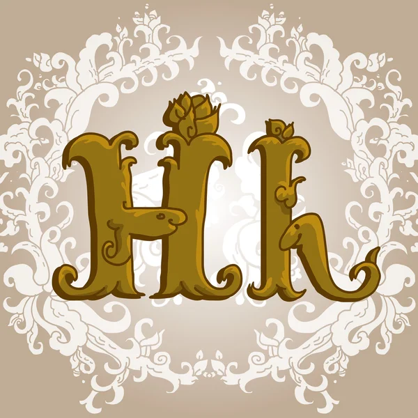 Doodle harf H — Stok Vektör