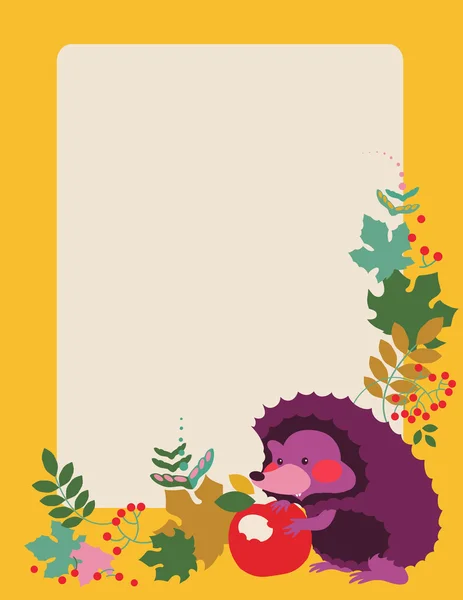 Hedgehog October placard — Stock Vector