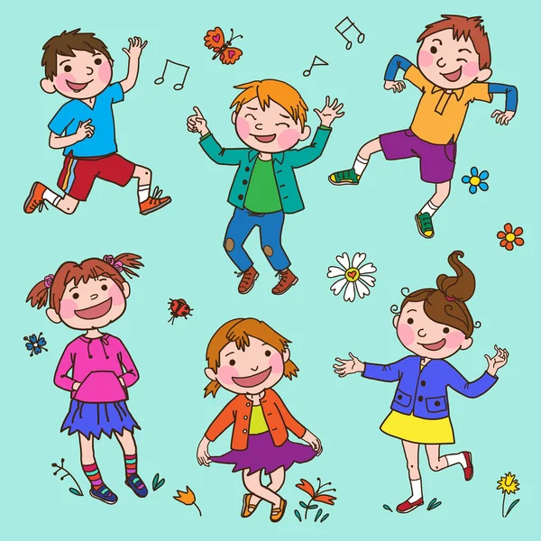 De gelukkige kinderen Set — Stockvector