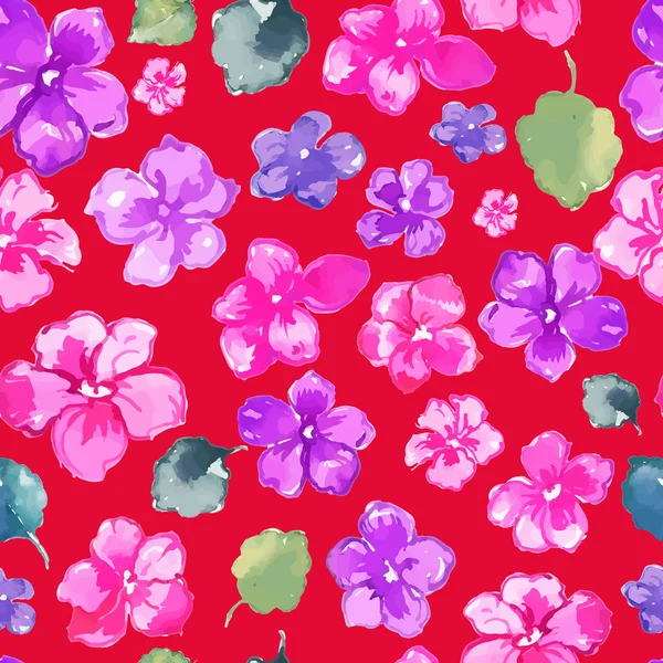 Patrón floral rojo — Vector de stock