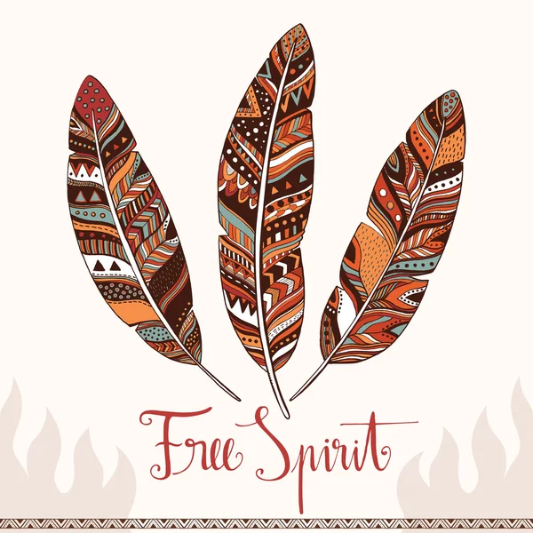 Tribal feathers — Stock Vector