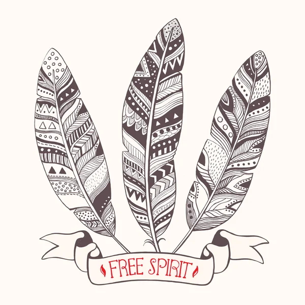 Tribal feathers Royalty Free Stock Illustrations