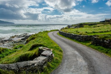 Narrow Coastal Road in Ireland clipart