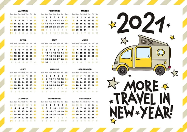 Plantilla Calendario Correo Aéreo 2021 Calendario Anual Calendario Anual Meses — Archivo Imágenes Vectoriales