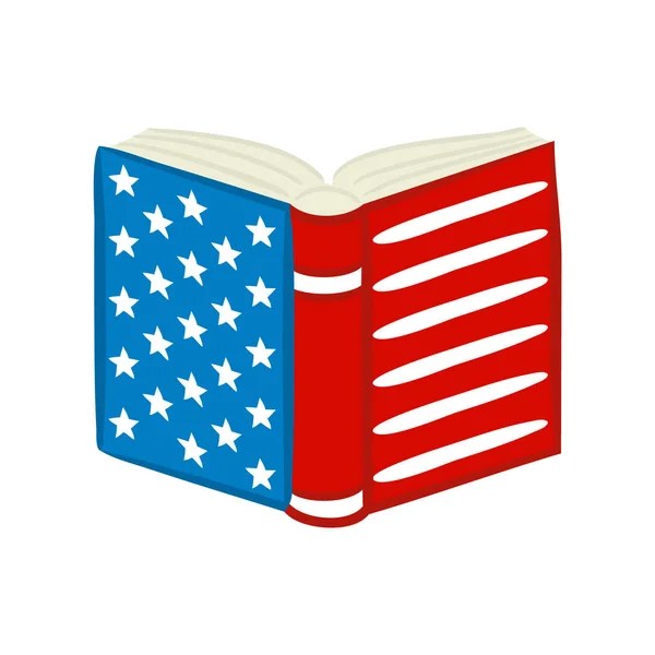 Книга Июля Национальных Цветах Соединенных Штатов Америки Энциклопедия Сша День — стоковый вектор