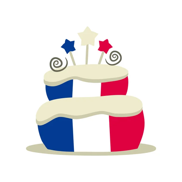 Torta Nemzeti Színekben Franciaország Francia Pite Ünnepnapra Vagy Választási Napra — Stock Vector