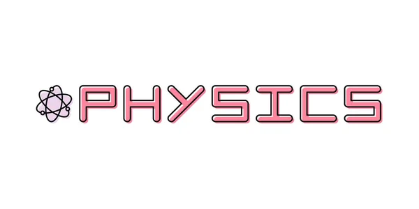 Лінійний Логотип Шкільної Тематики Фізика Піктограма Назва Молекулярної Структури Векторні — стоковий вектор