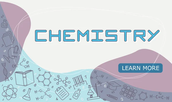 Шаблони Векторного Дизайну Хімії Простому Сучасному Стилі Елементами Лінійної Школи — стоковий вектор
