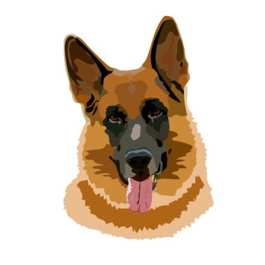 Vektör Renkli Köpek Alman Çoban Köpeği