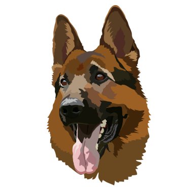 Vektör Rengi Çizimi Alman Çoban Köpeği Türü