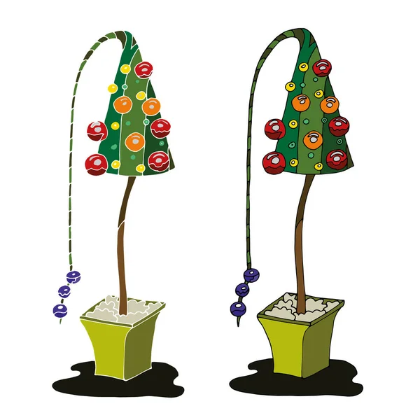 Noel Ağacı Vektörü İllüstrasyonu. Tasarım-ladin.