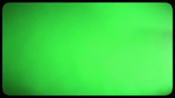 Vecchio schermo TV verde. Retro anni '80,' 90. Effetto di una vecchia TV con un cinescopio su uno schermo verde. Bordi arrotondati dello schermo TV. Ideale per sovrapposizione. — Video Stock