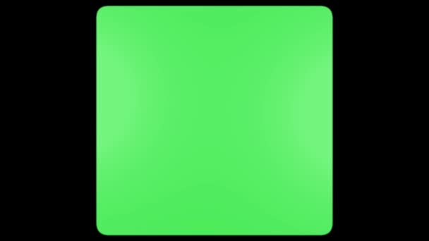 Groen scherm van een Vintage TV. Oude TV chroma sleutel. Retro Film Effect. Groen scherm met afgeronde randen en beschadigde film tape. 8mm. — Stockvideo