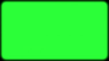 Yeşil ekran. Kineskoplu eski bir televizyonun etkisi. 80 'ler ve 90' ların TV efektlerini karıştırmak için ideal. 4K.