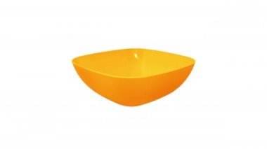 Turuncu masa takımı, saksılar ve bahçe mobilyaları. Bilgi grafiklerinde kullanmak için plastik parçalarla hareket animasyonunu durdur. Ürünlerin tanıtımı için. 4K, 25Peni.