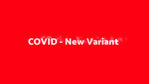 Red screen saver with text Covid - New Variant for news and advertisement on tv. Coronavirus epidemic. — Stock Video