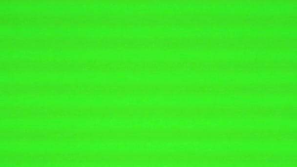 Pantalla verde con rayas VHS. Jitter, defectos, ruido y artefactos en la vieja pantalla de TV. Animación digital abstracta analógica. Cinta VHS. — Vídeo de stock