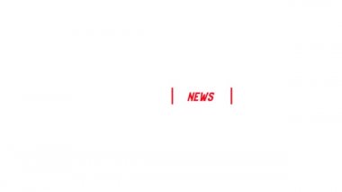Intro for TV news on white background. Pop-up text screen saver with text Latest News. Intro with black and red font.
