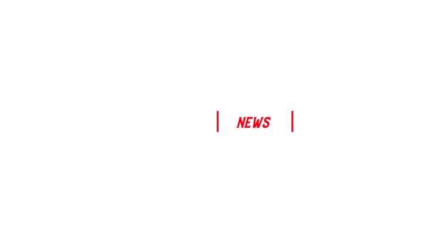 Intro for TV news on white background. Pop-up text screen saver with text Latest News. Intro with black and red font. — Stock Video