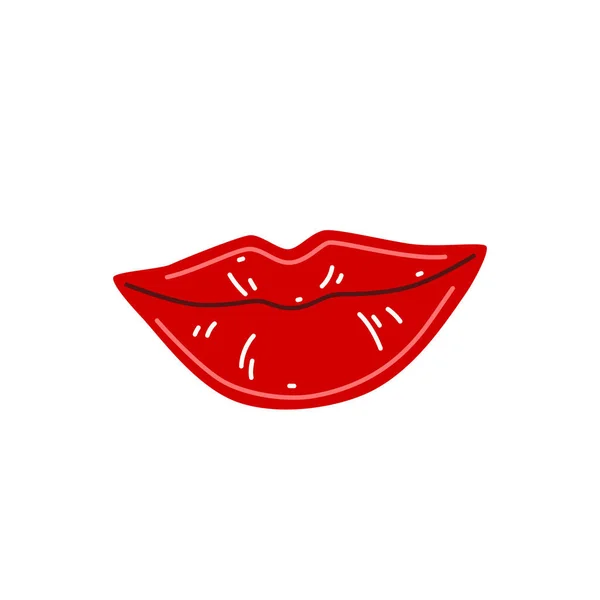 Σέξι Χείλη Κόκκινο Κραγιόν Χαμογελαστό Γυναικείο Στόμα Εικονογράφηση Διανύσματος — Διανυσματικό Αρχείο