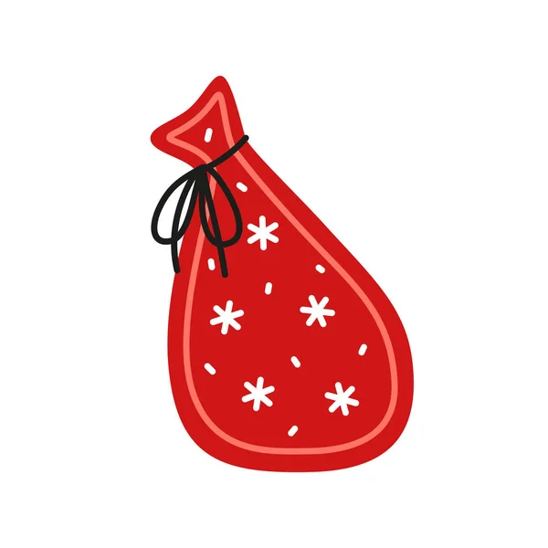 Bolsa Roja Santa Con Regalos Navidad Ilustración Vector Navidad — Vector de stock