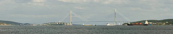 Russland Wladiwostok Bosporus Wostotschny Straße Und Brücke Zur Russki Insel — Stockfoto