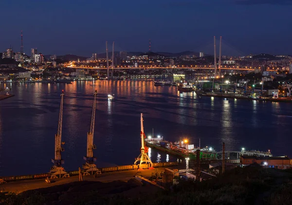 2020 Rússia Primorye Panorama Noite Vladivostok — Fotografia de Stock