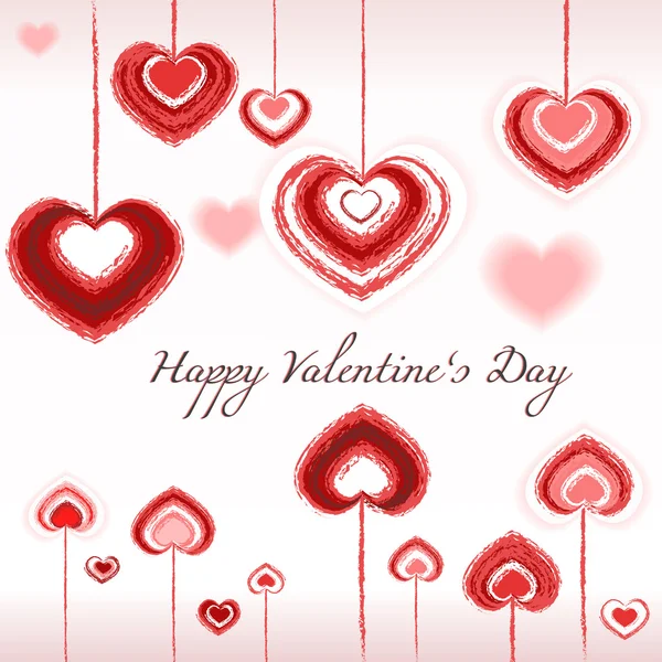 Dia dos Namorados - corações, amor, vetor, escova — Vetor de Stock