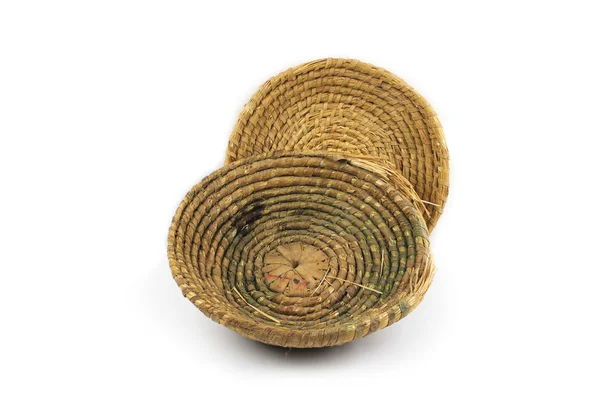 Dos tazón de paja - vendimia, folklore, cocina Imagen de archivo