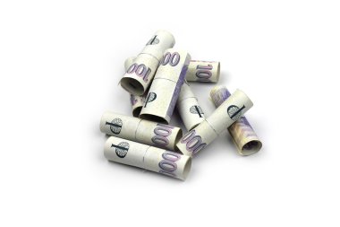 Beyaz arkaplanda Çek parası