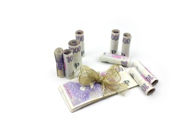 Beyaz arkaplanda Çek parası