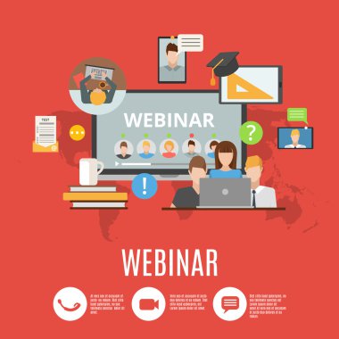 Webinar düz tasarım konsepti