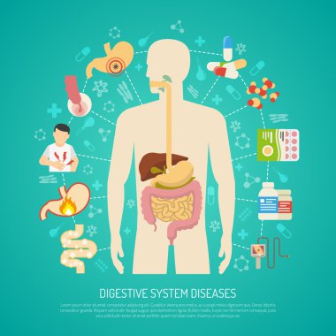 Sindirim sistemi hastalıkları illüstrasyon