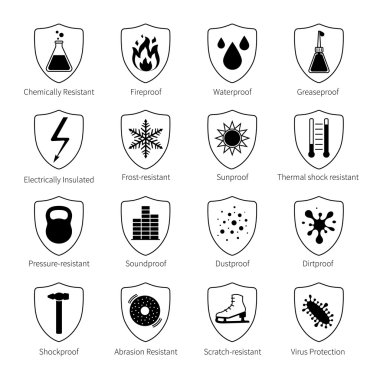 Protection Proof Black Icons clipart