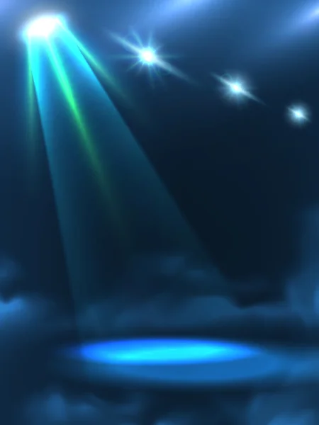 青緑色の光ビーム背景バナー — ストックベクタ