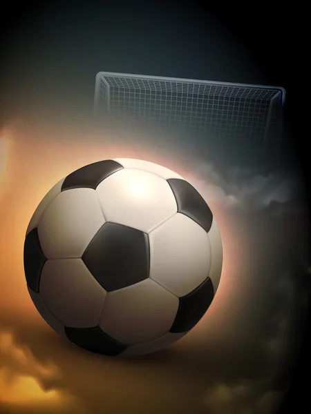 Ballon de football et en acier But Contexte — Image vectorielle