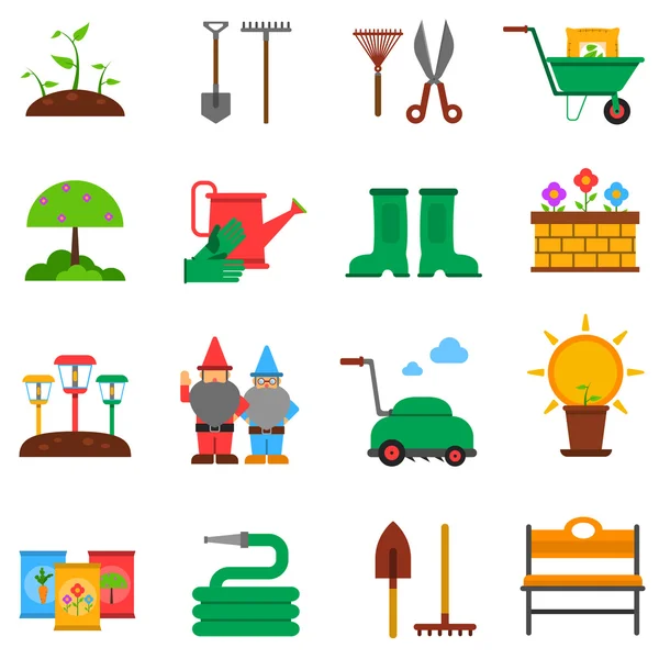 Tuinieren icons set — Stockvector