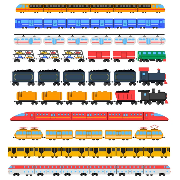 Conjunto de iconos de tren — Vector de stock