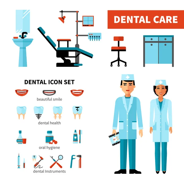 Concepto de Diseño Dentista — Vector de stock